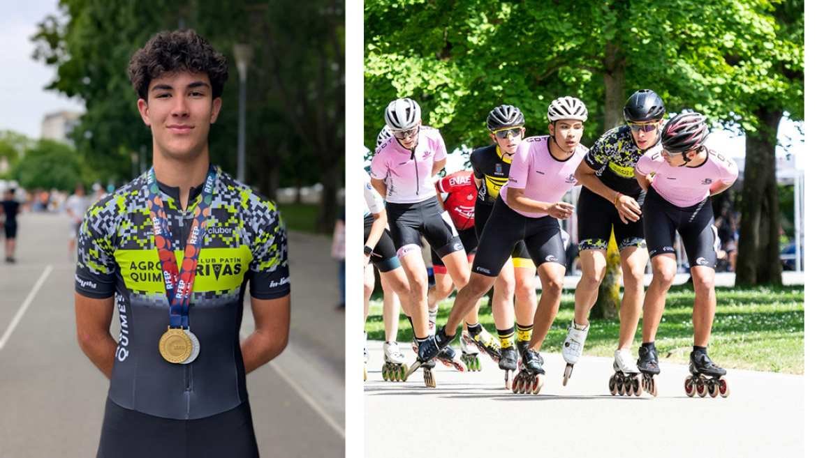 Raúl Jardim, joven promesa del patinaje de velocidad en Rivas, se corona campeón de España y prepara su salto a Canadá