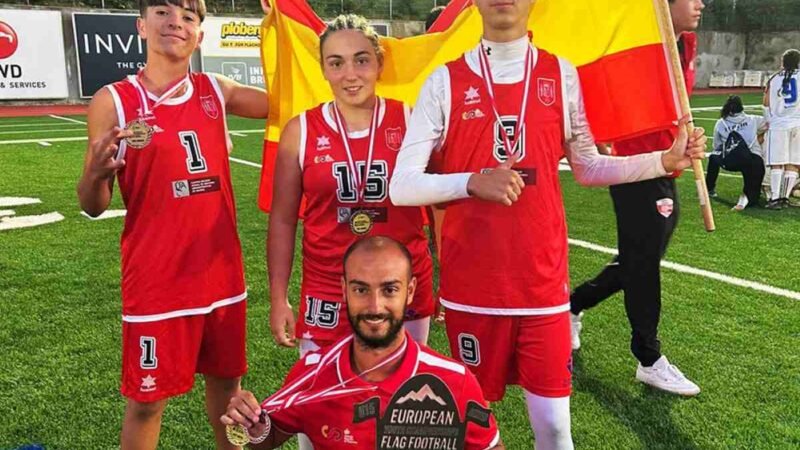 Tres jóvenes de Osos de Rivas brillan con España en el Europeo U15 de flag football