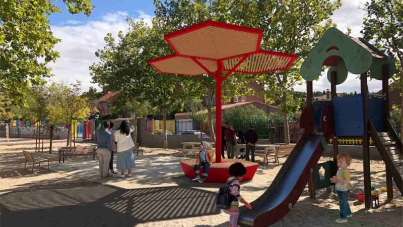 Rivas impulsa nuevas zonas de sombra en los patios de seis colegios públicos