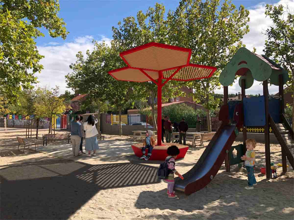 Rivas impulsa nuevas zonas de sombra en los patios de seis colegios públicos