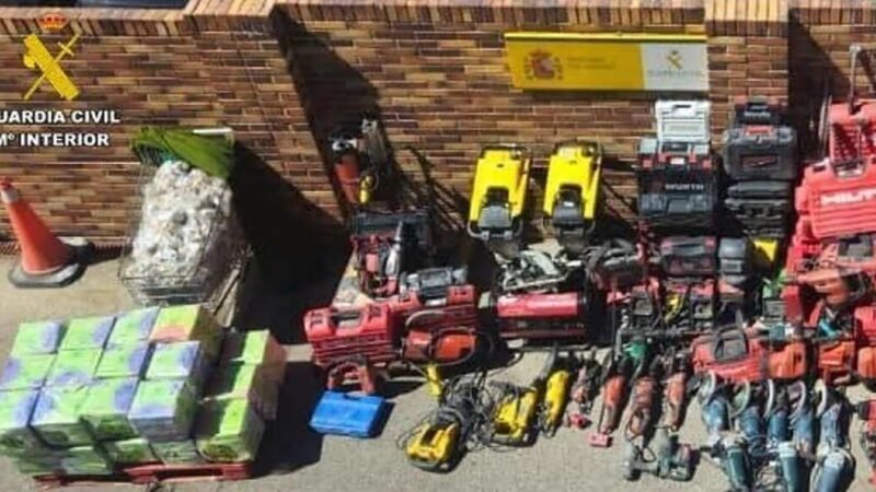 Desmantelada una red que robaba maquinaria en obras de Rivas y otros municipios: 400.000 € recuperados