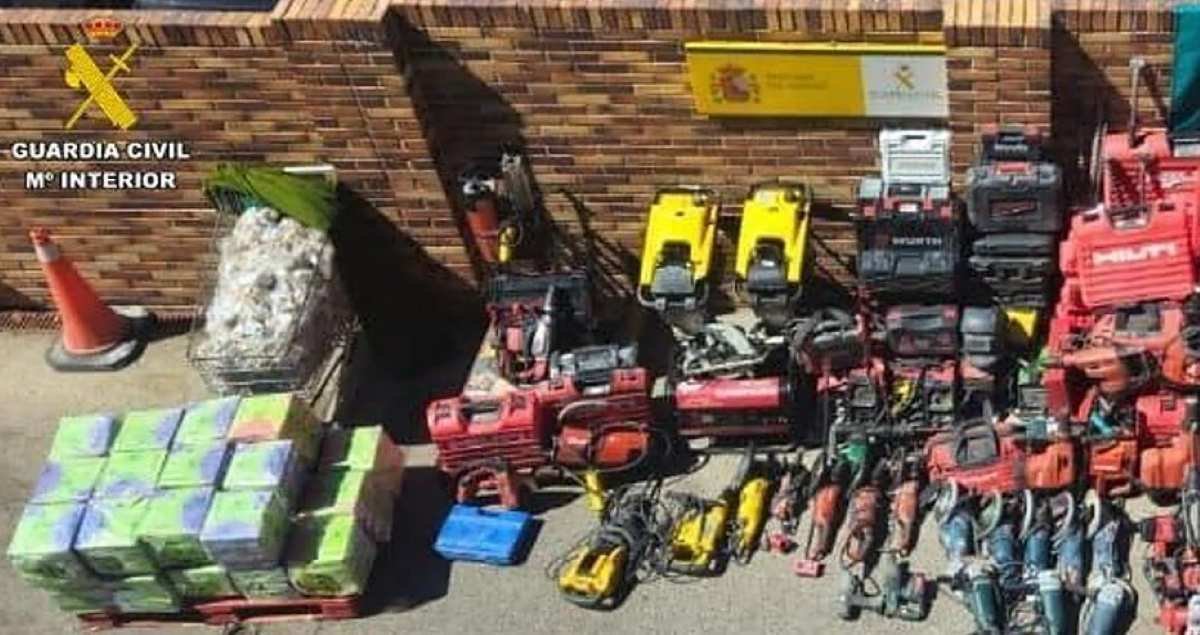 Desmantelada una red que robaba maquinaria en obras de Rivas y otros municipios: 400.000 € recuperados