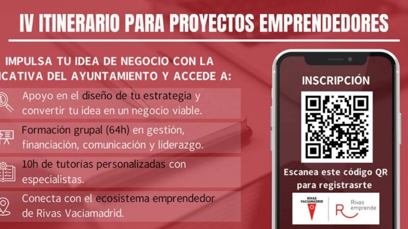 Rivas abre la convocatoria del cuarto itinerario de ‘Rivas Emprende’ para impulsar nuevos negocios