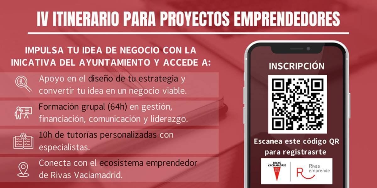 Rivas abre la convocatoria del cuarto itinerario de ‘Rivas Emprende’ para impulsar nuevos negocios