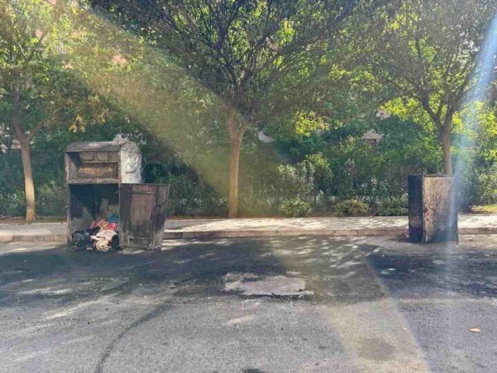 Un incendio de contenedores causa daños materiales en Rivas durante la madrugada