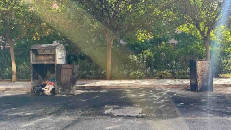 Un incendio de contenedores causa daños materiales en Rivas durante la madrugada