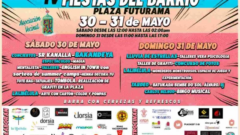 Rivas Futura celebra un fin de semana de convivencia vecinal con conciertos, talleres y actividades familiares