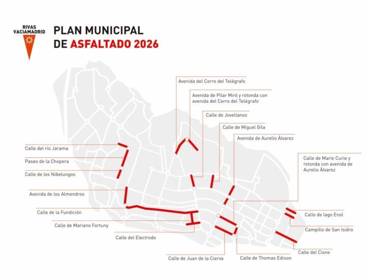 El Plan de Asfaltado 2026 arranca este lunes en Rivas con una inversión de casi 2 millones de euros