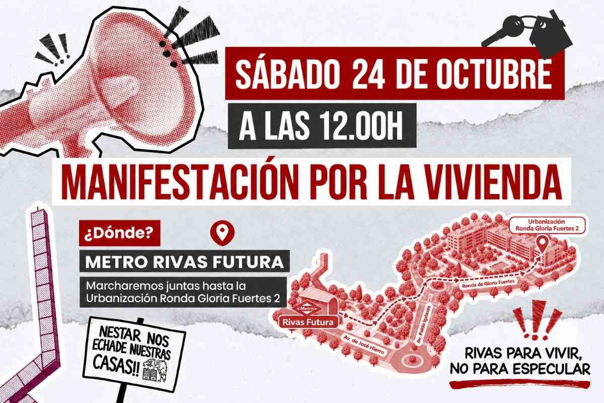Rivas volverá a movilizarse por la vivienda tras el conflicto de los vecinos de Ronda Gloria Fuertes 2 con Nestar